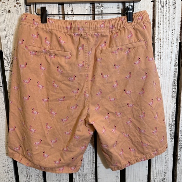 Forever 21 Flamingo Shorts Mens Large Cotton Pull On Retro Tropical 90s Vibe - Picture 5 of 8